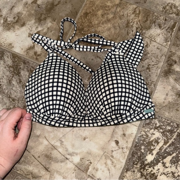 Women’s Roxy Brand Navy Blue and White Printed Tie Back Bikini Top NEW Size: S - Picture 3 of 15